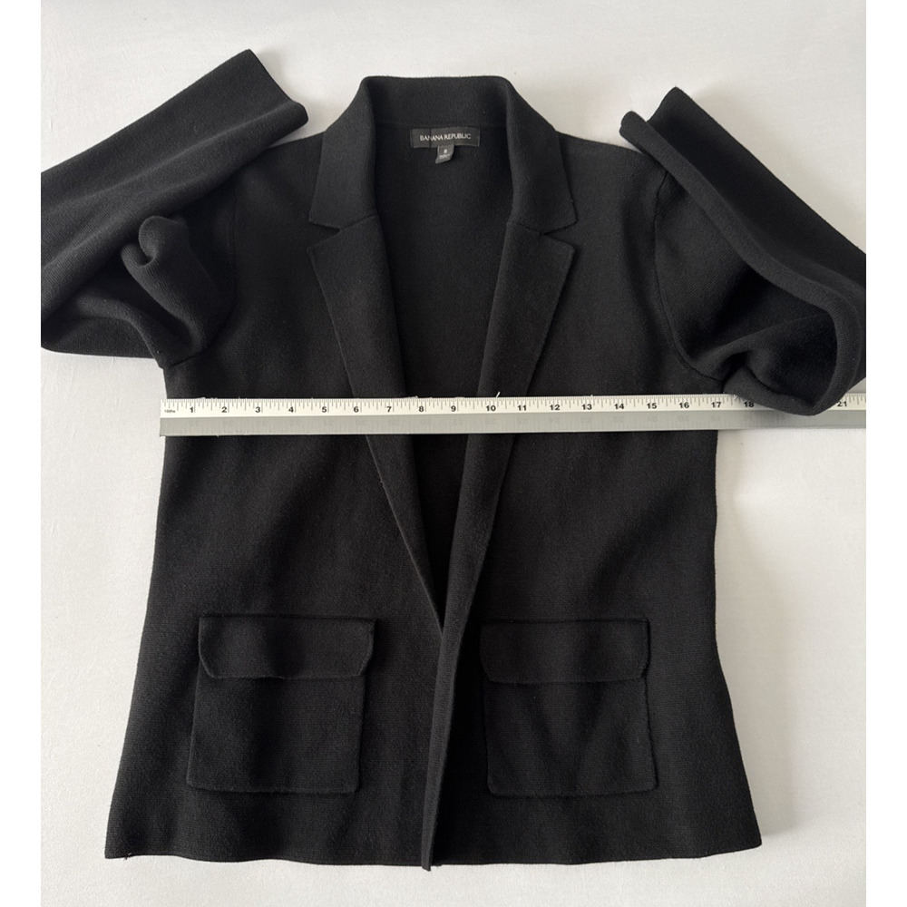 Banana Republic Milano Stitch Knit Womens S Black Sweater Cardigan Blazer Office - Picture 6 of 9